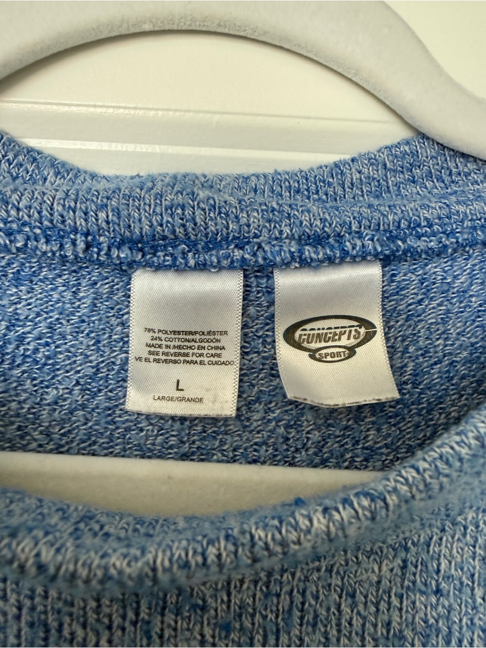 Concepts Sport Light Blue Marled Knit Crewneck Pullover - Picture 2 of 2